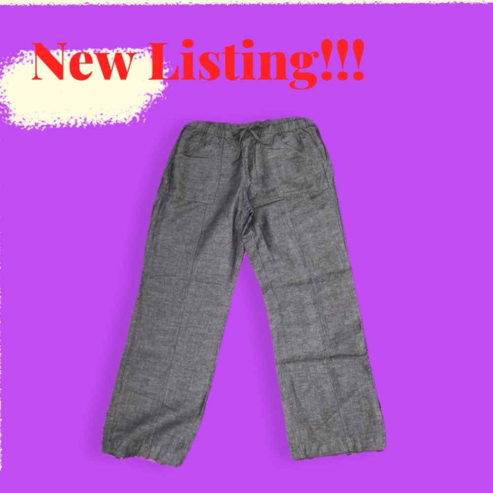 NEW YORK & COMPANY BLACK LINEN PANTS SIZE MEDIUM